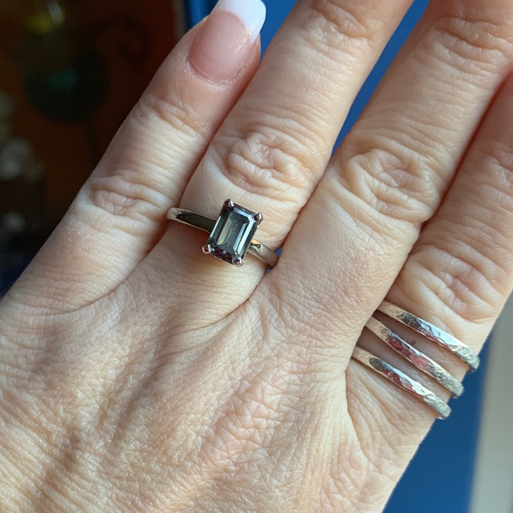 Sold in private listing 2.21 ct gray/brown emerald cut Moissanite - Picture 2 of 6